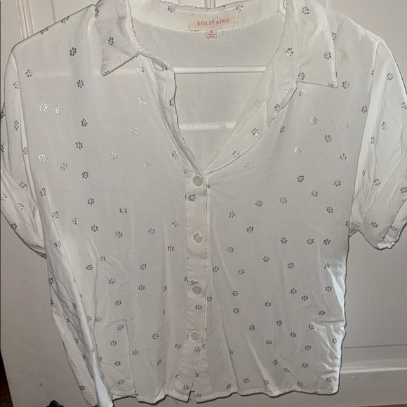 Cropped Button Down with Silver Embellishments - Picture 6 of 9